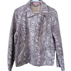 Philosophy Republic Clothing Snakeskin Print Moto Jacket Women's XL